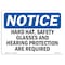 Signmission OSHA Sign, Hard Hat Glasses And Hearing Protection, 14in X 10in Aluminum, 14" W, 10" H, Landscape OS-NS-A-1014-L-13260 - alternate 1